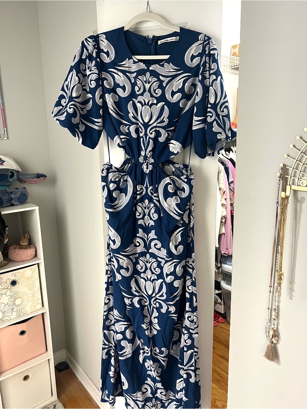 Abercrombie & Fitch Navy and White Maxi Dress